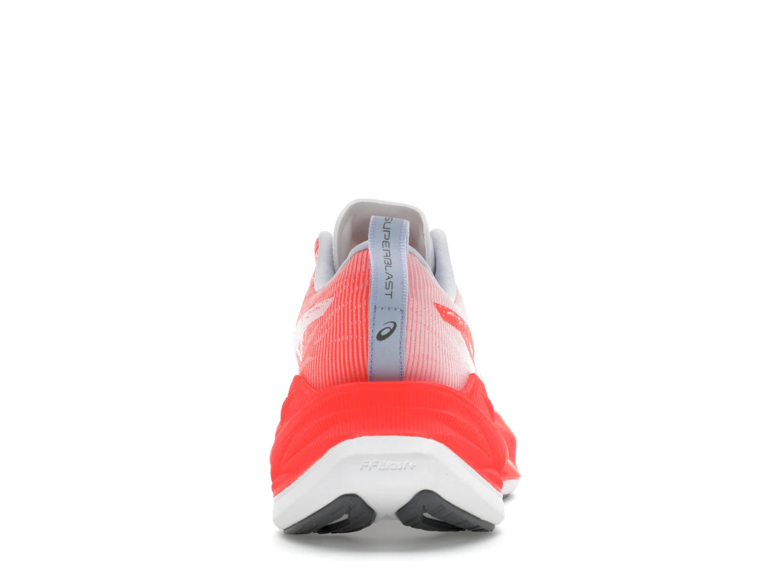 Vue 28 de ASICS Superblast White Sunrise Red