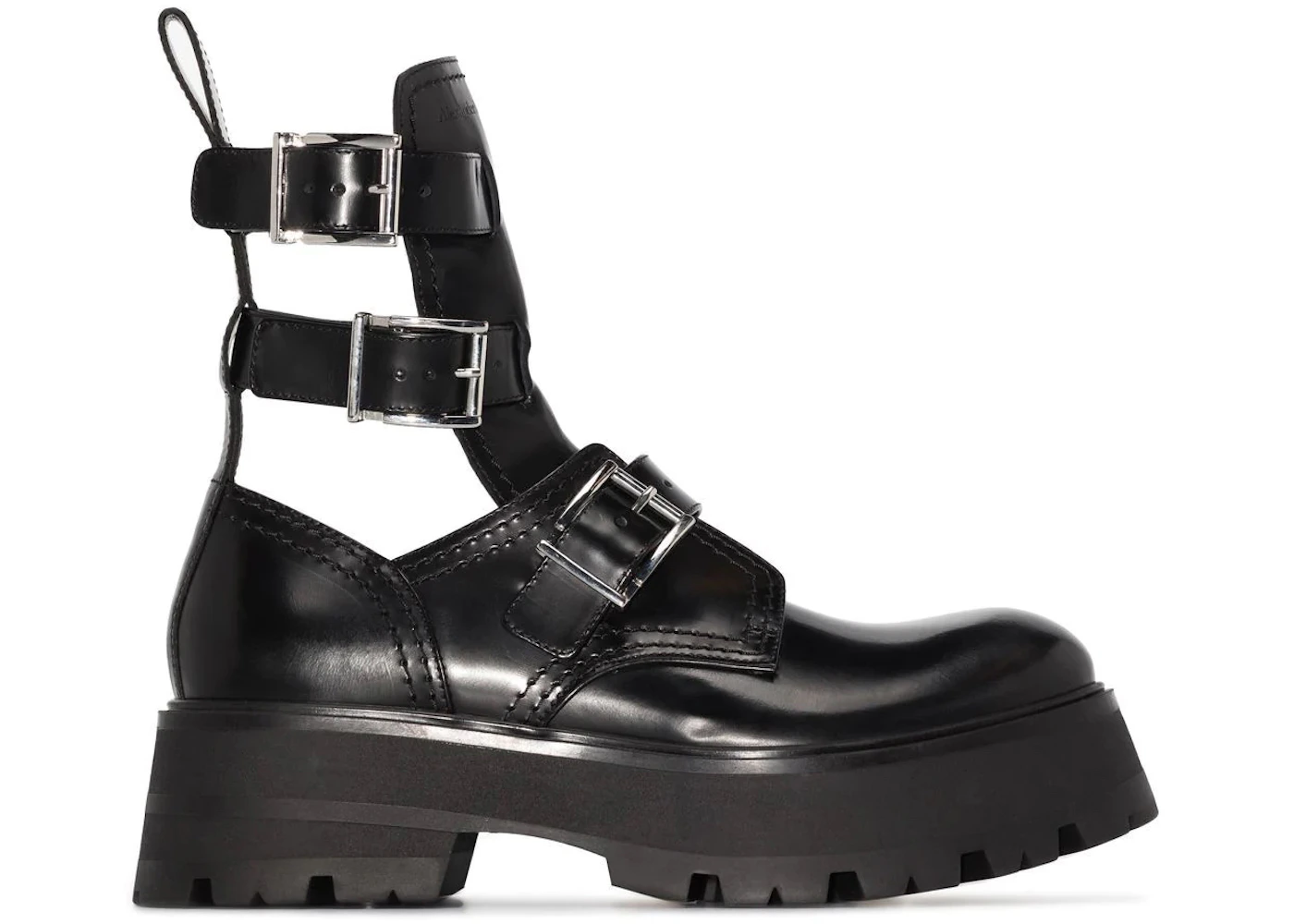 Alexander McQueen Buckled Ankle Boot Black 