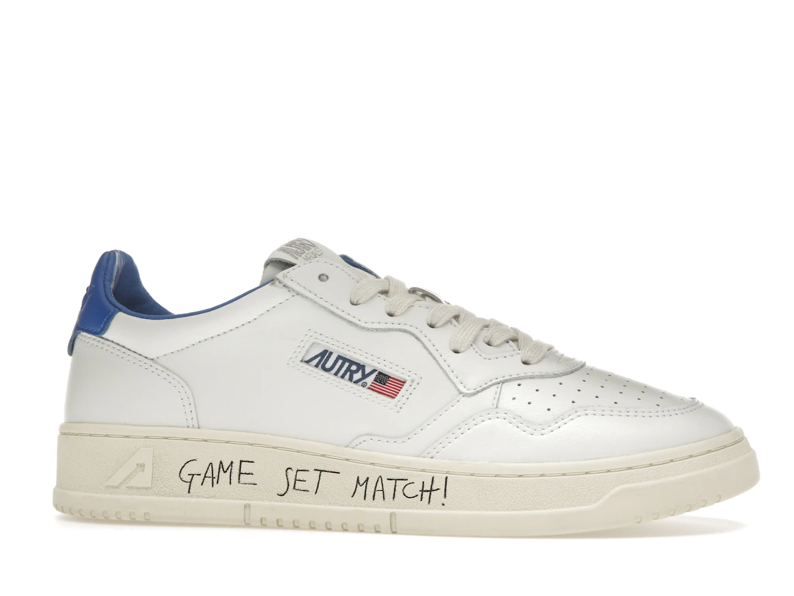 Vue 2 de Autry Medalist Leather Low Game Set Match! White Palace Blue