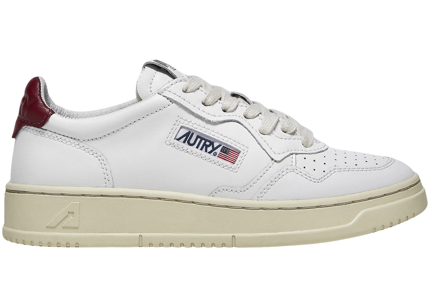 Autry Medalist Leather Low White Bordeaux 