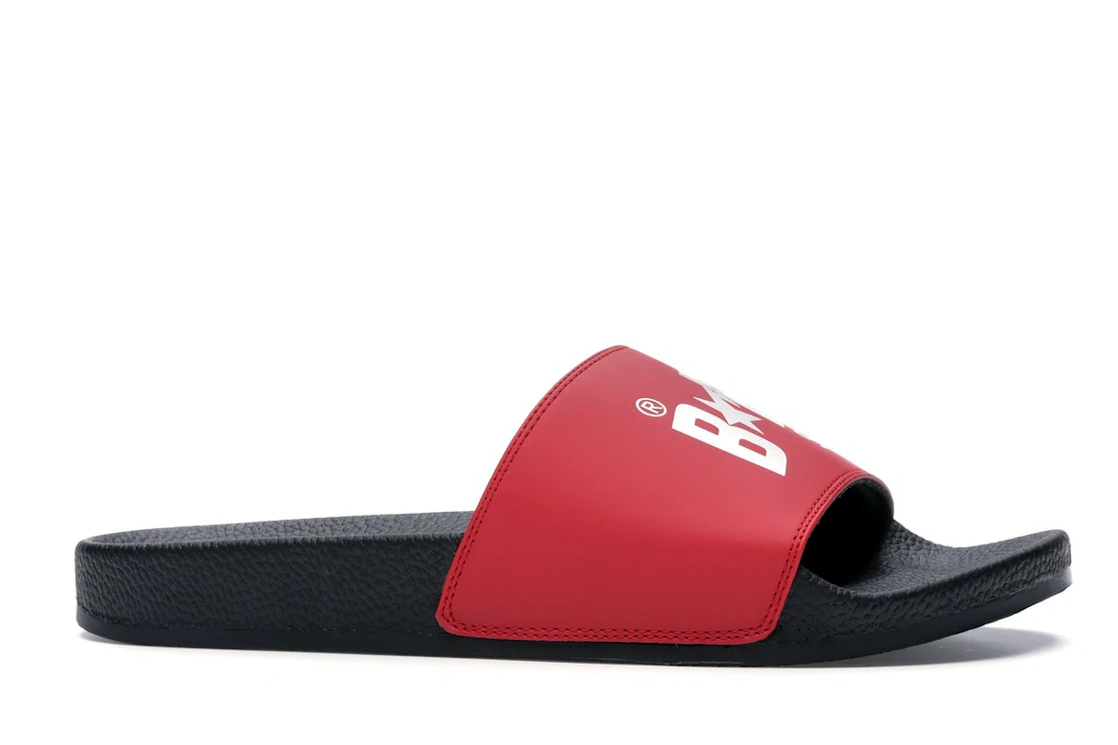 Vue 2 de A Bathing Ape Bape Sta Slide Black Red
