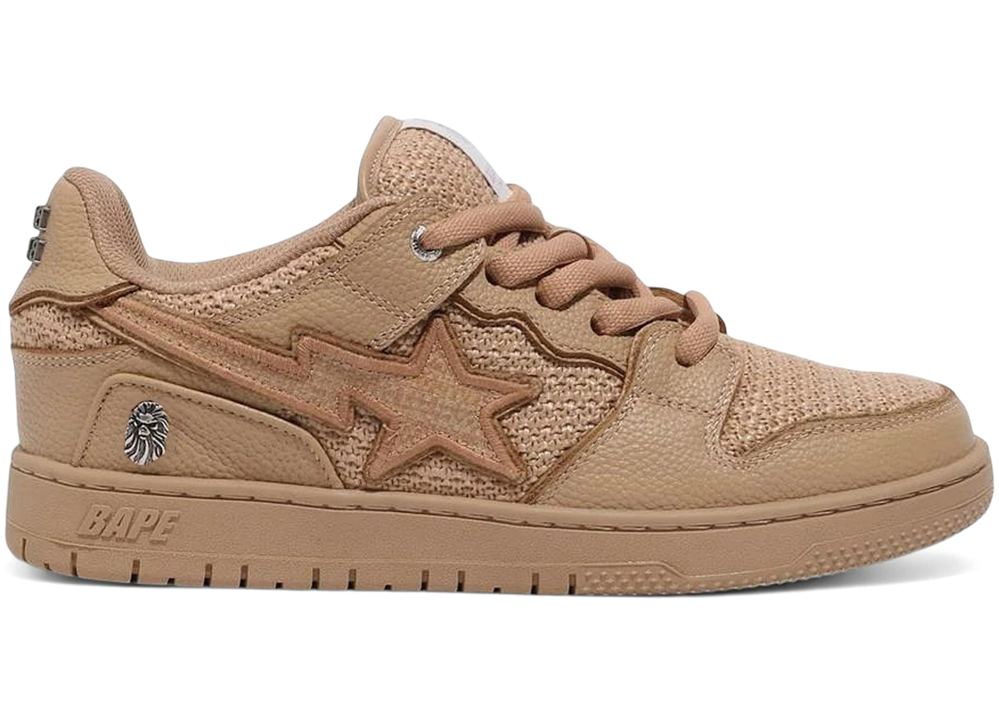 A Bathing Ape Sk8 Sta Beige Crochet