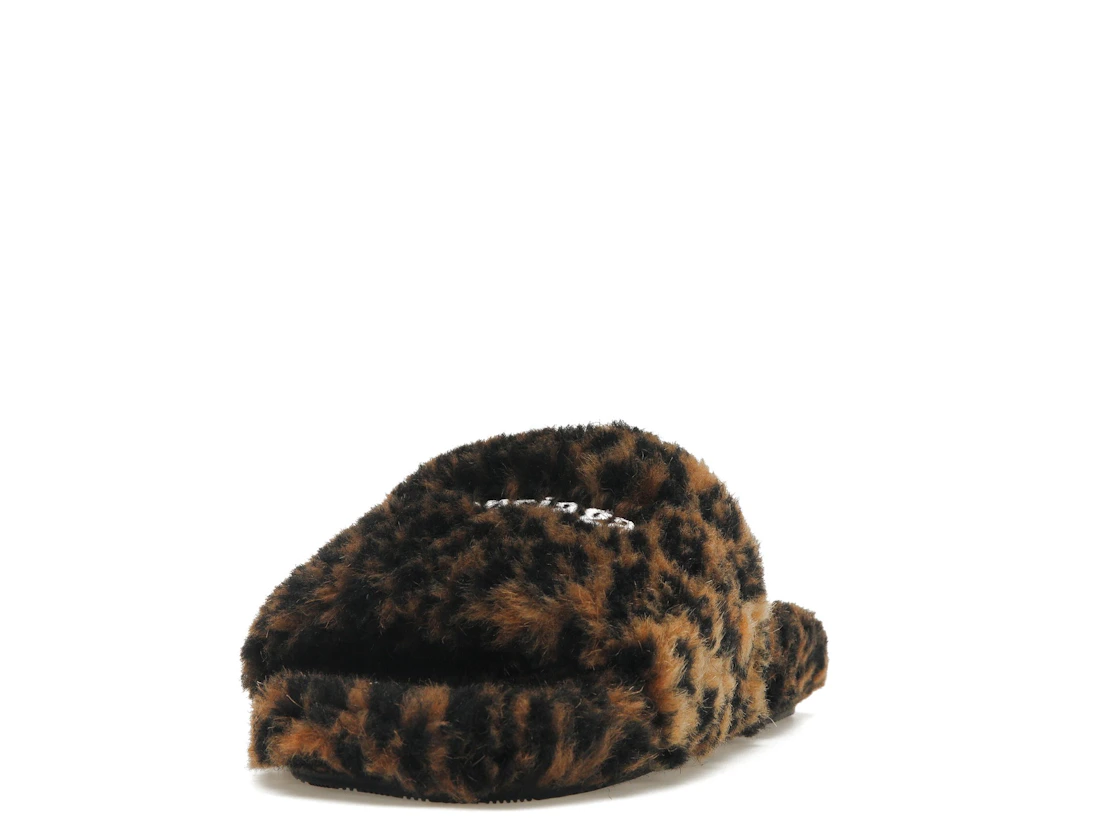 Vue 12 de Balenciaga Furry Slide Leopard Brown Black