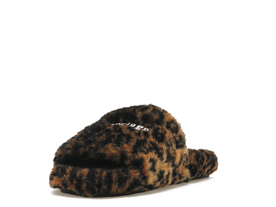 Vue 13 de Balenciaga Furry Slide Leopard Brown Black