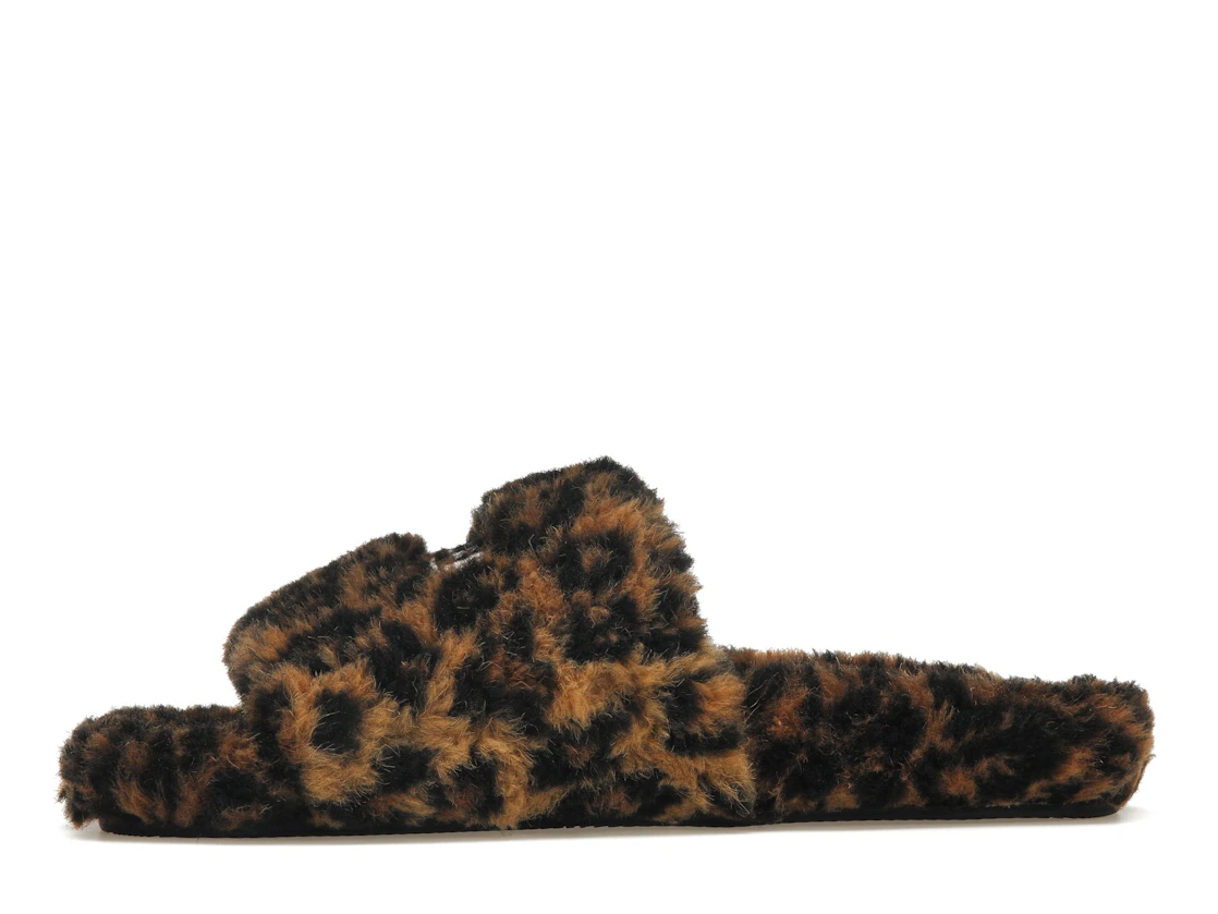 Vue 18 de Balenciaga Furry Slide Leopard Brown Black