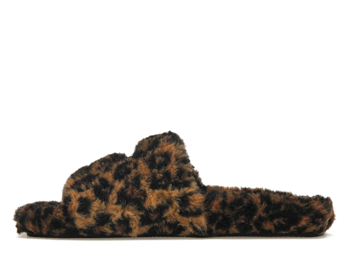 Vue 19 de Balenciaga Furry Slide Leopard Brown Black