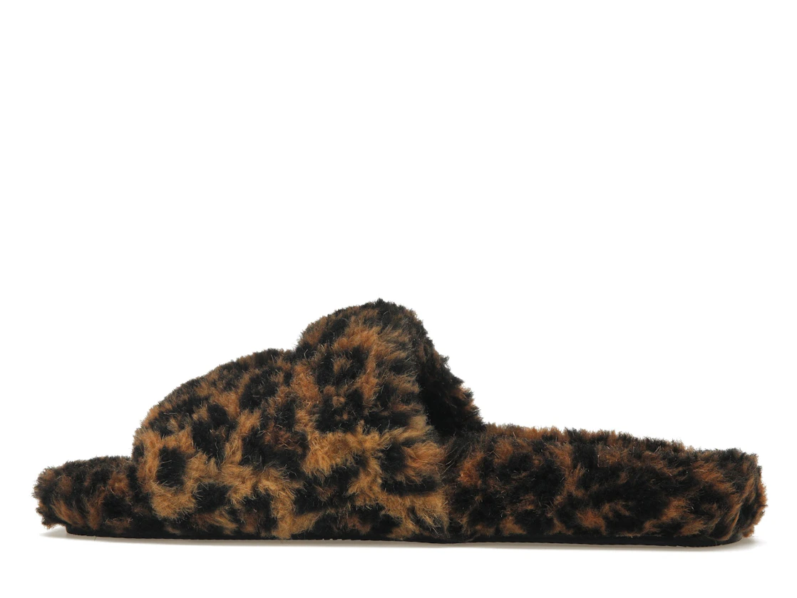 Vue 20 de Balenciaga Furry Slide Leopard Brown Black
