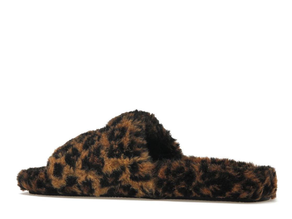Vue 21 de Balenciaga Furry Slide Leopard Brown Black