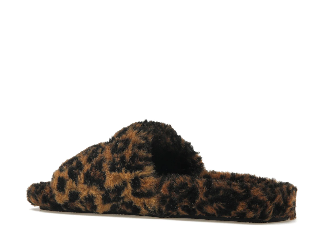 Vue 22 de Balenciaga Furry Slide Leopard Brown Black