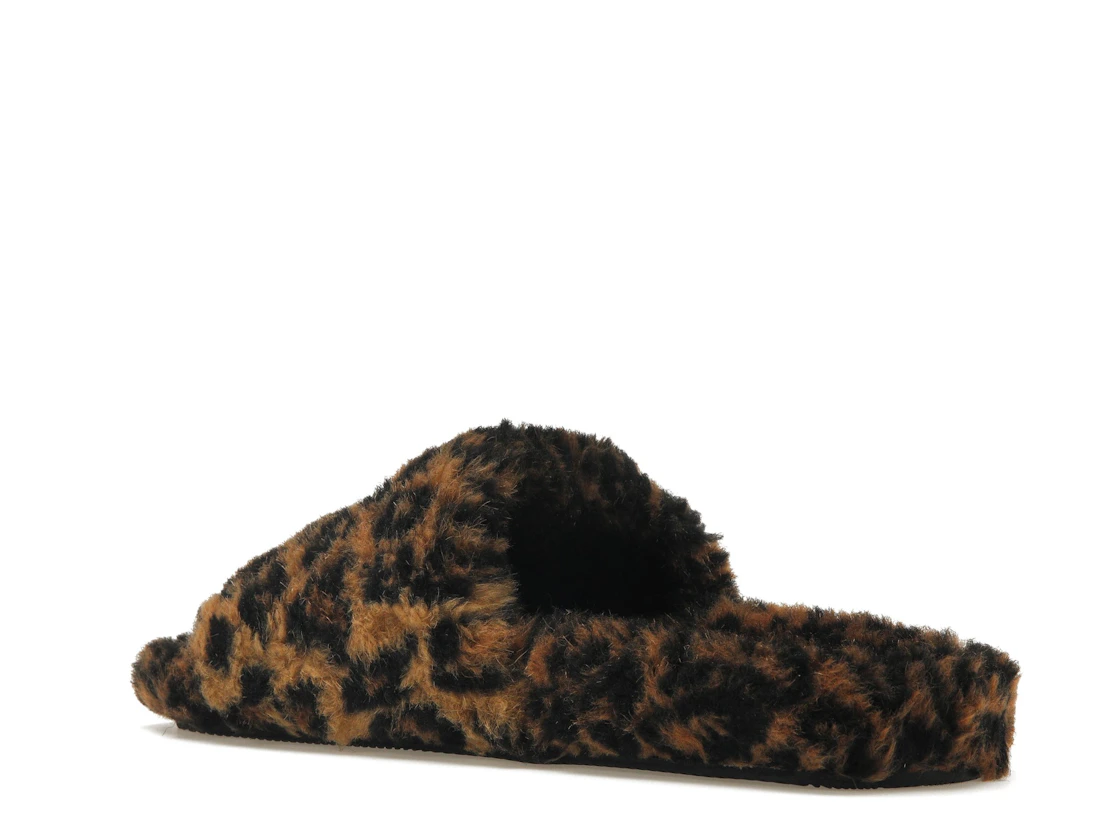Vue 23 de Balenciaga Furry Slide Leopard Brown Black