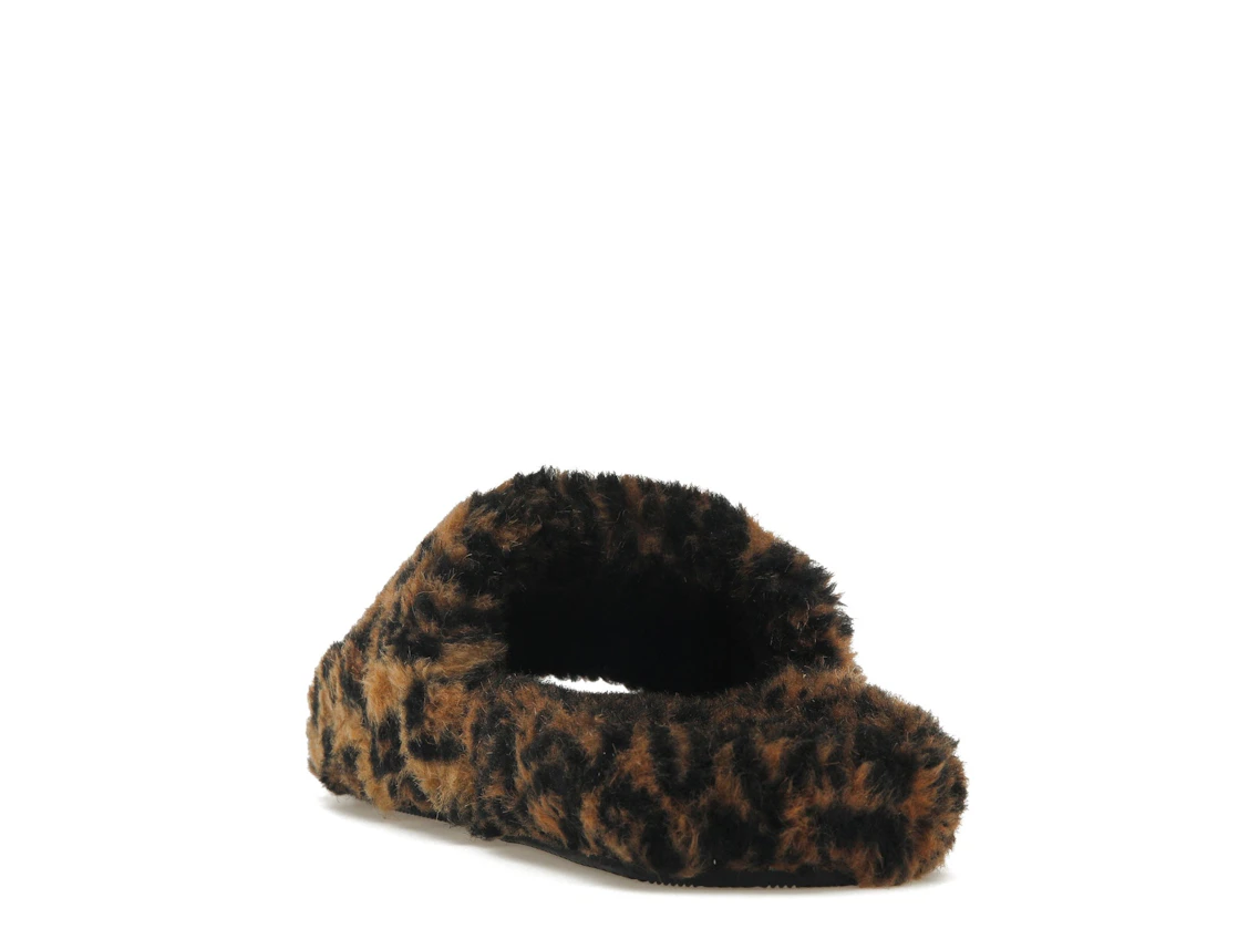 Vue 26 de Balenciaga Furry Slide Leopard Brown Black