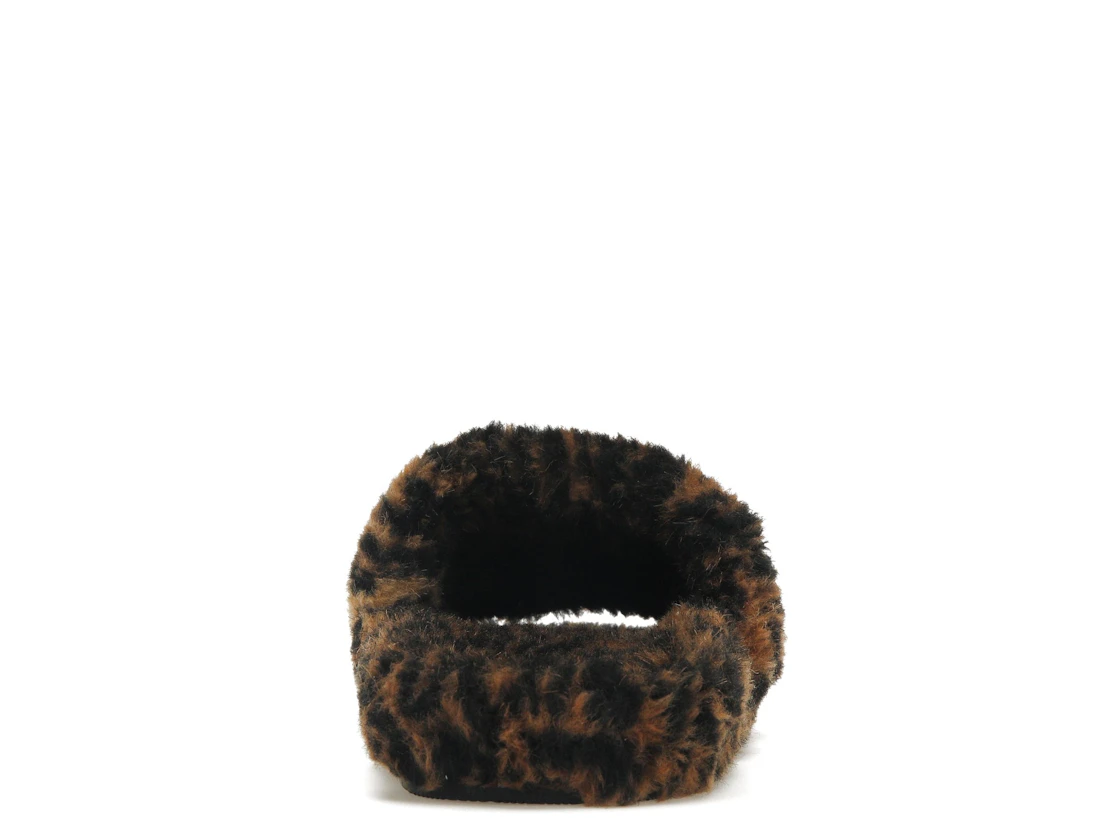 Vue 28 de Balenciaga Furry Slide Leopard Brown Black
