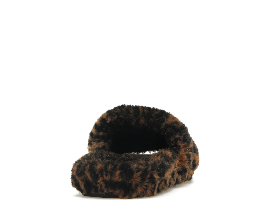 Vue 29 de Balenciaga Furry Slide Leopard Brown Black
