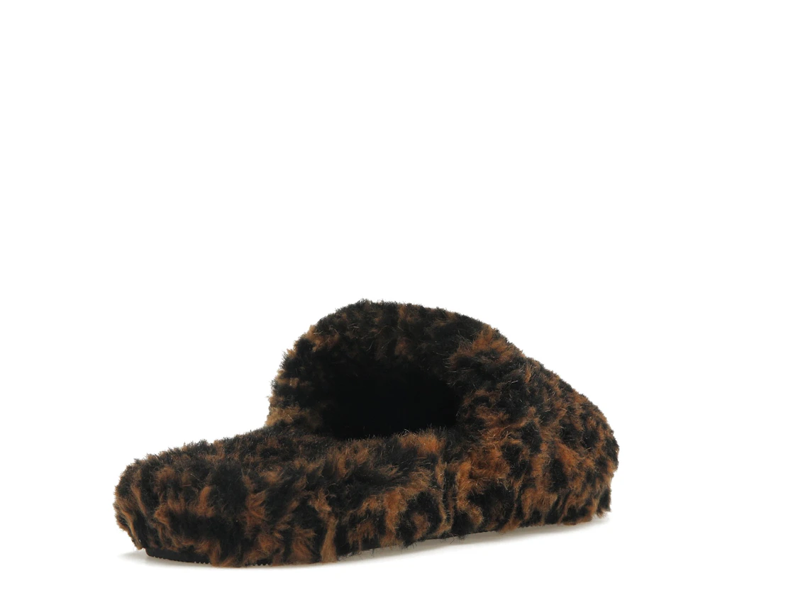 Vue 31 de Balenciaga Furry Slide Leopard Brown Black