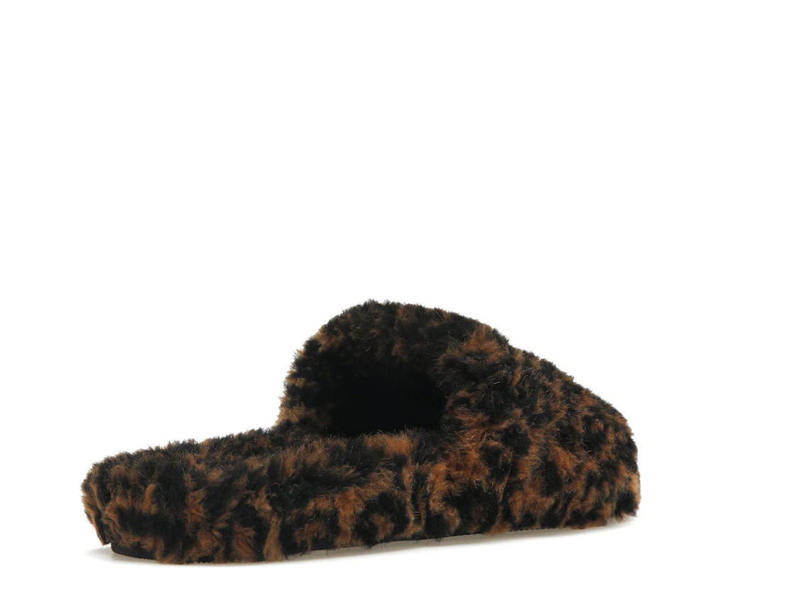 Vue 32 de Balenciaga Furry Slide Leopard Brown Black