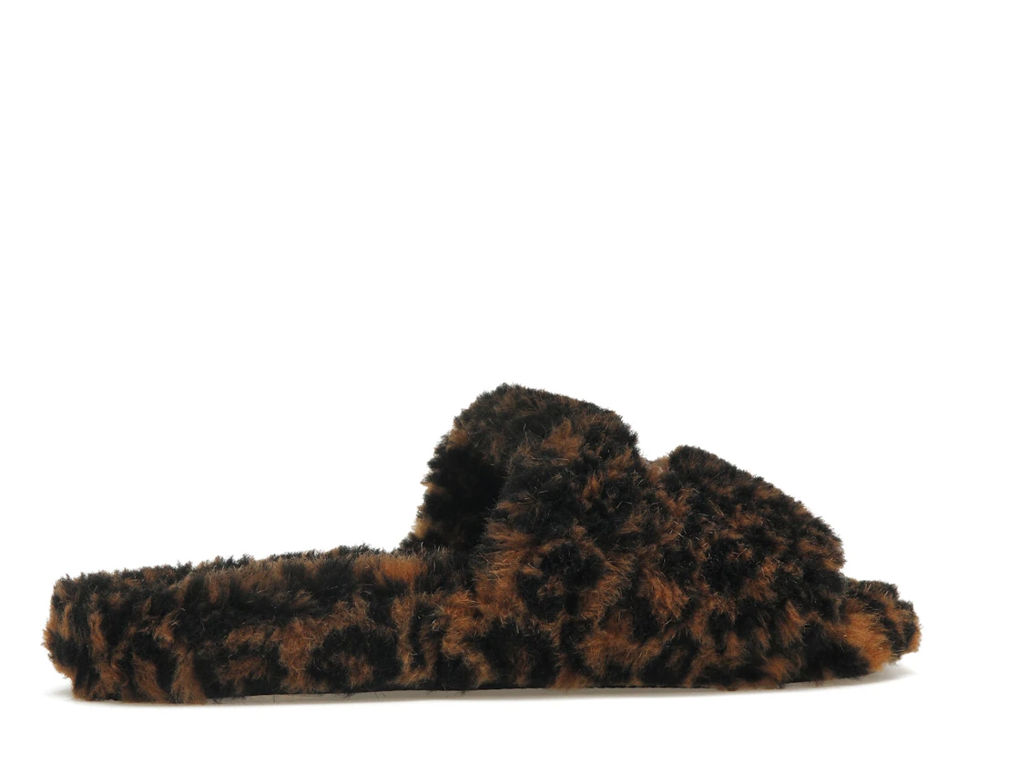 Vue 35 de Balenciaga Furry Slide Leopard Brown Black