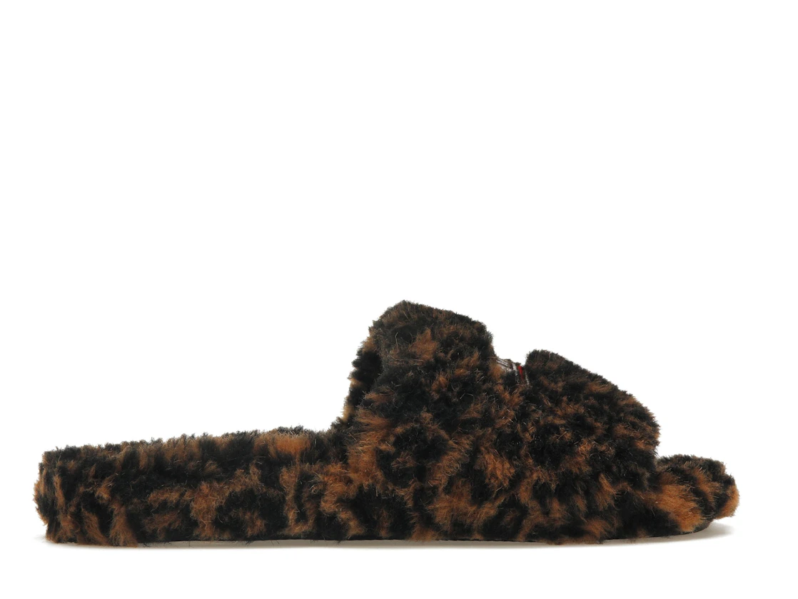 Vue 36 de Balenciaga Furry Slide Leopard Brown Black