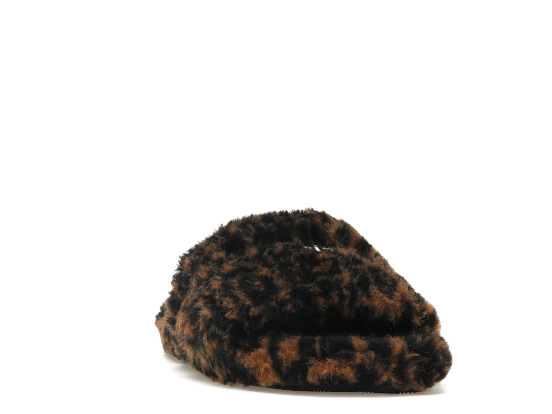 Vue 8 de Balenciaga Furry Slide Leopard Brown Black