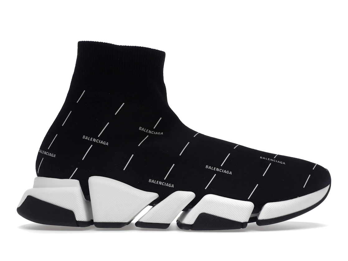 Vue 1 de Balenciaga Speed 2.0 Black White Logo