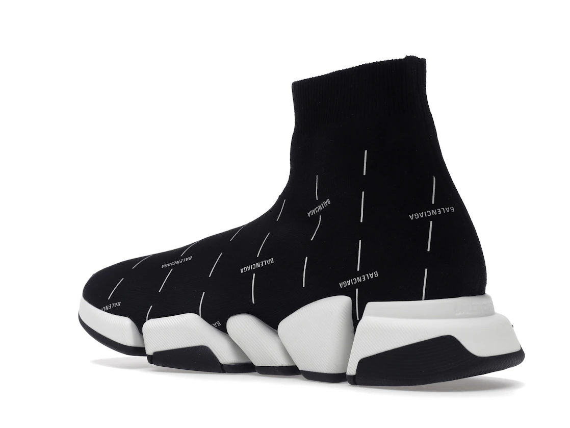Vue 23 de Balenciaga Speed 2.0 Black White Logo