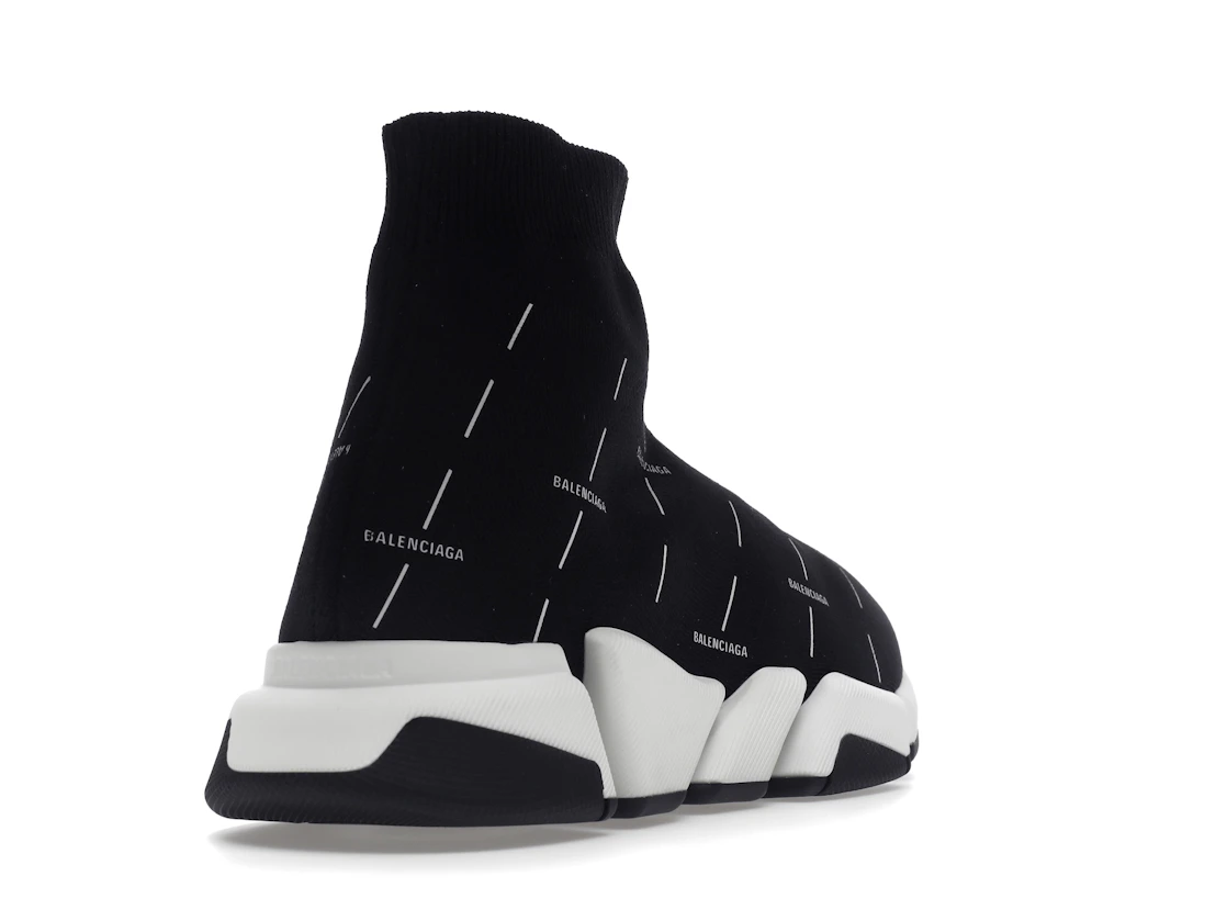 Vue 31 de Balenciaga Speed 2.0 Black White Logo