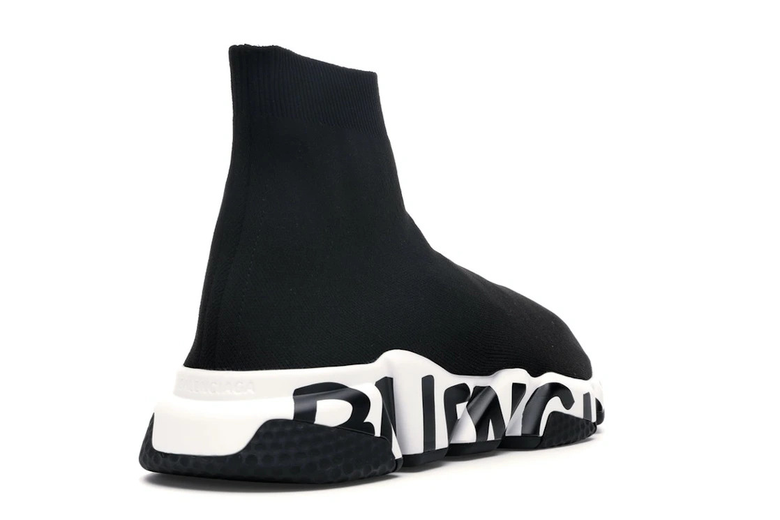 Vue 31 de Balenciaga Speed Graffiti Trainers Black White
