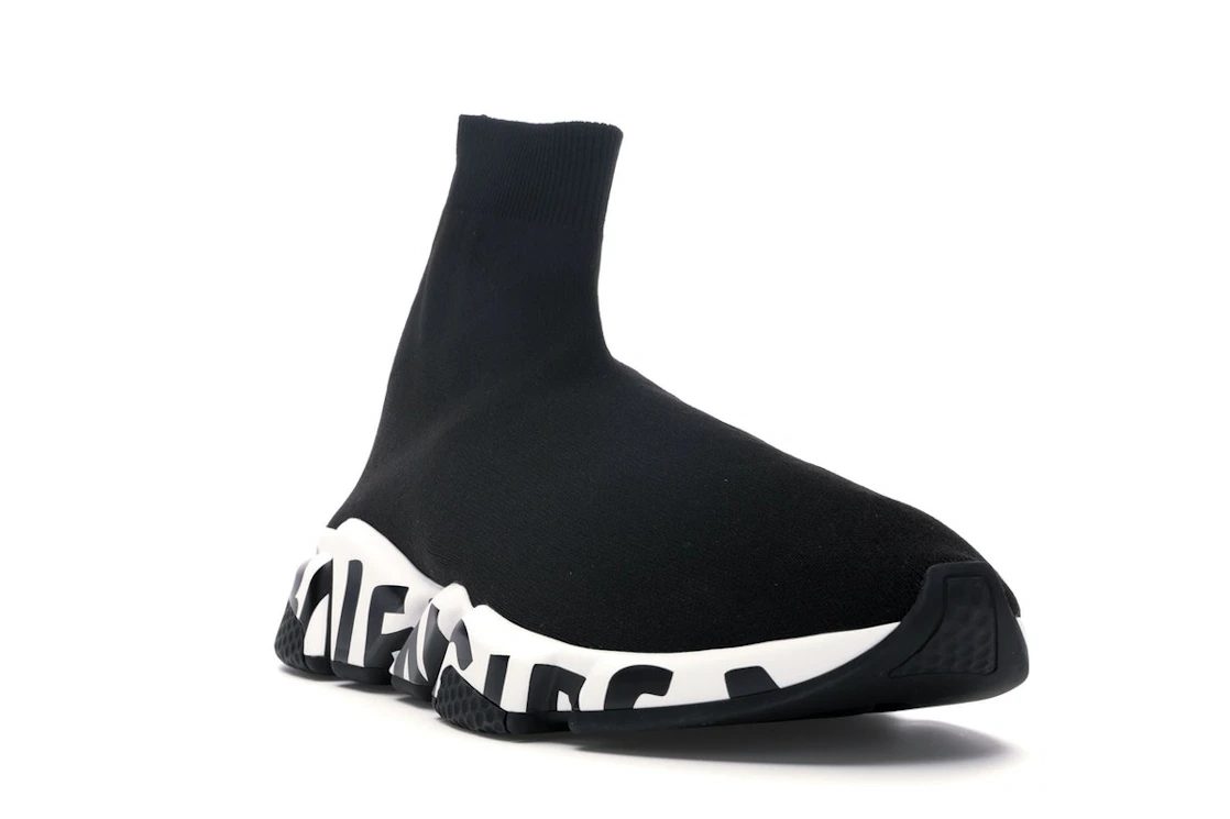Vue 7 de Balenciaga Speed Graffiti Trainers Black White