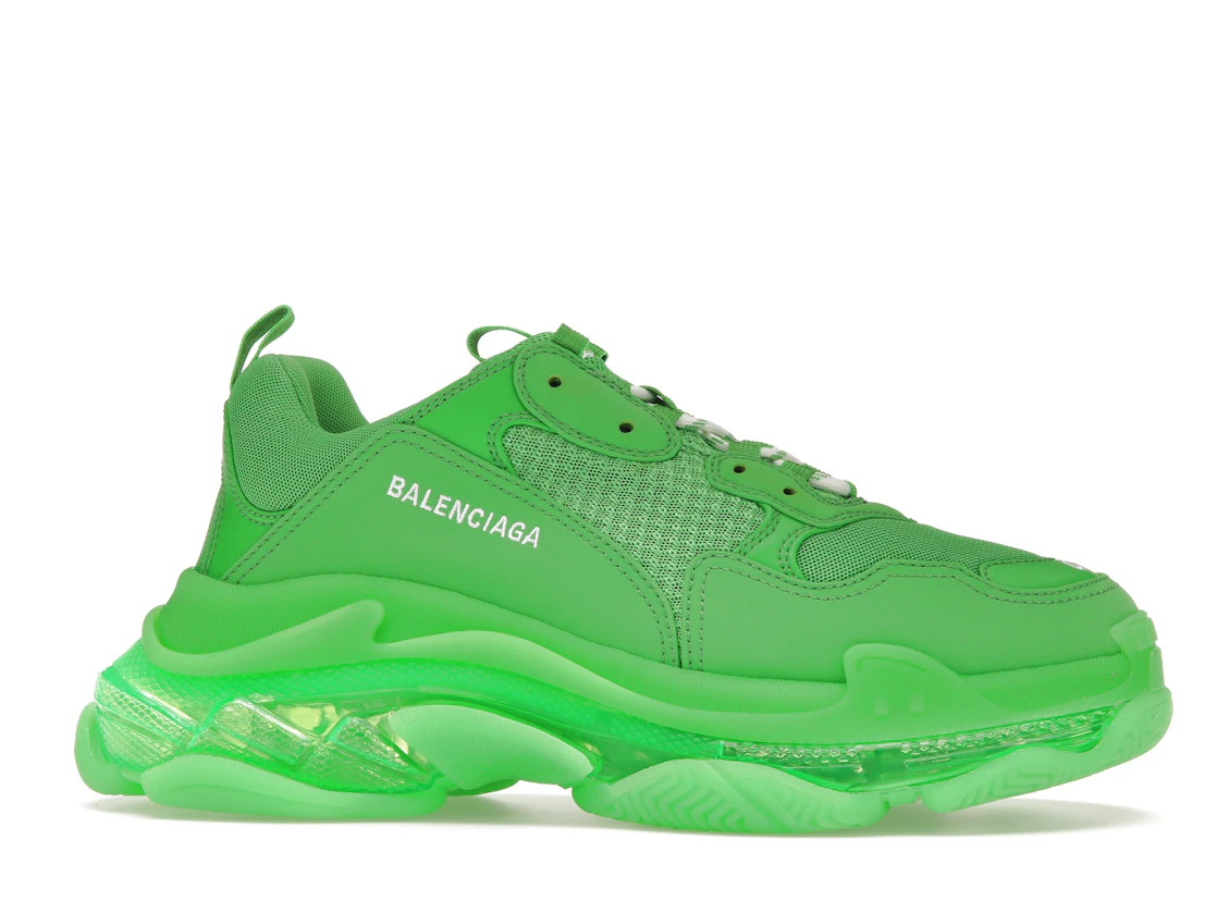 Vue 2 de Balenciaga Triple S Clear Sole Bright Green