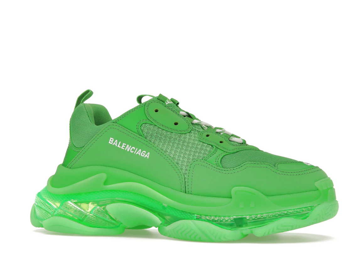 Vue 3 de Balenciaga Triple S Clear Sole Bright Green