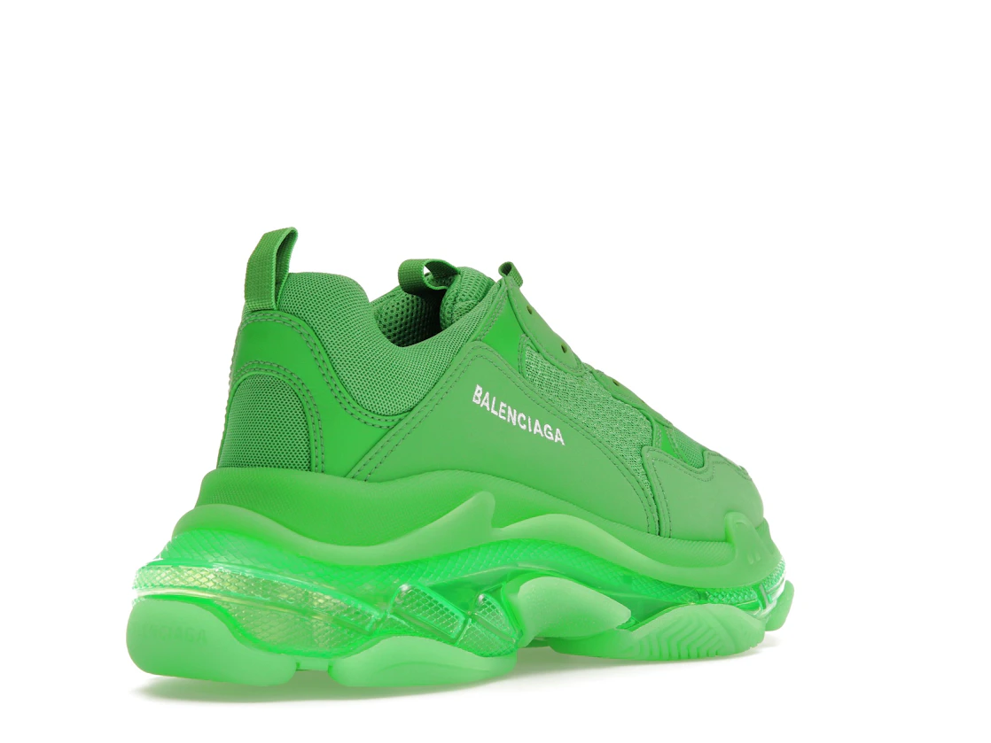 Vue 32 de Balenciaga Triple S Clear Sole Bright Green