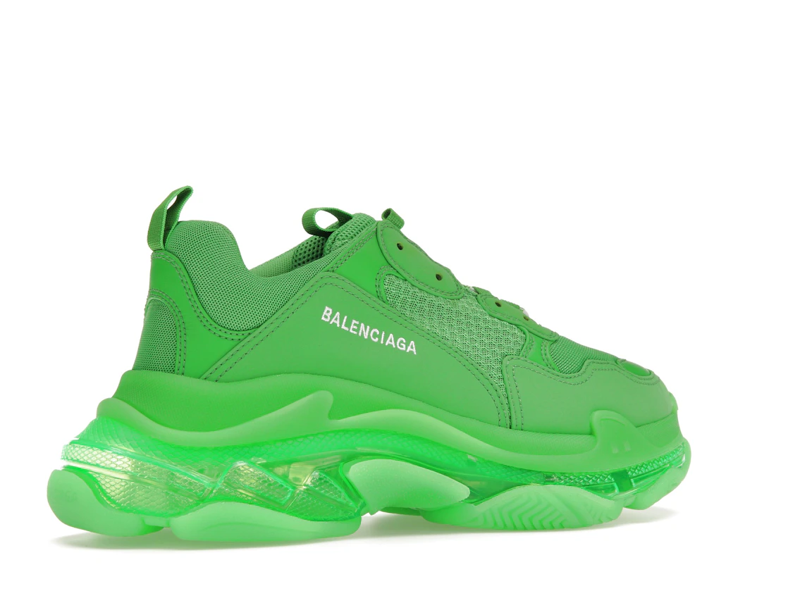 Vue 34 de Balenciaga Triple S Clear Sole Bright Green