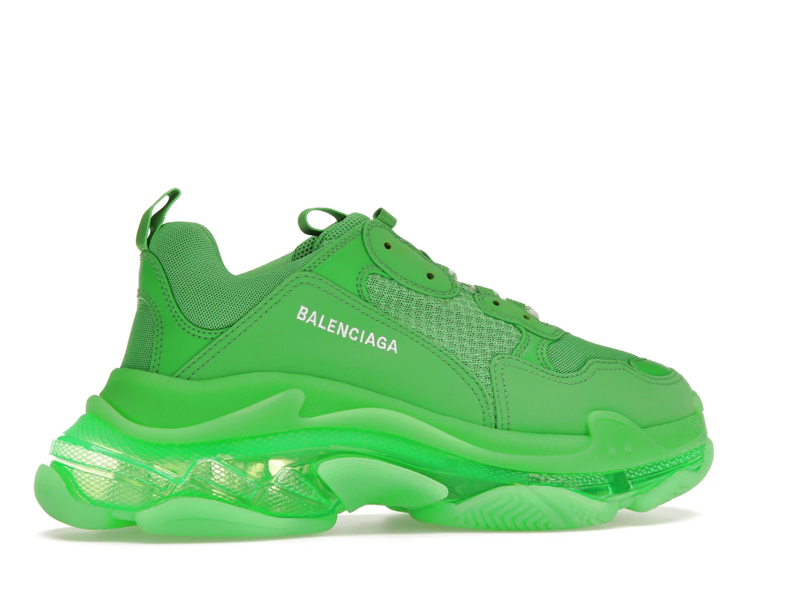 Vue 35 de Balenciaga Triple S Clear Sole Bright Green