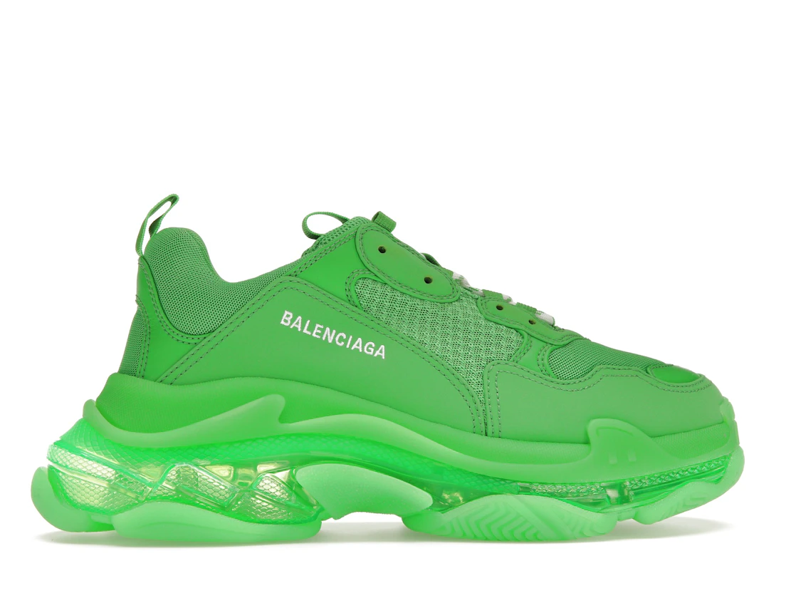 Vue 36 de Balenciaga Triple S Clear Sole Bright Green