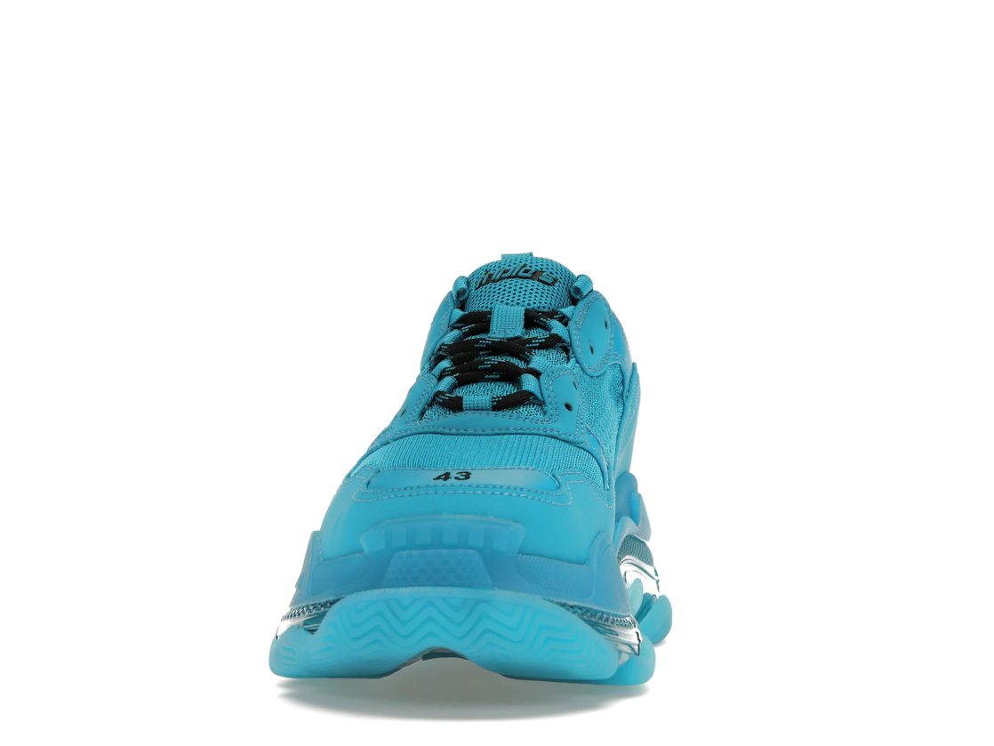 Vue 11 de Balenciaga Triple S Clear Sole Teal Blue