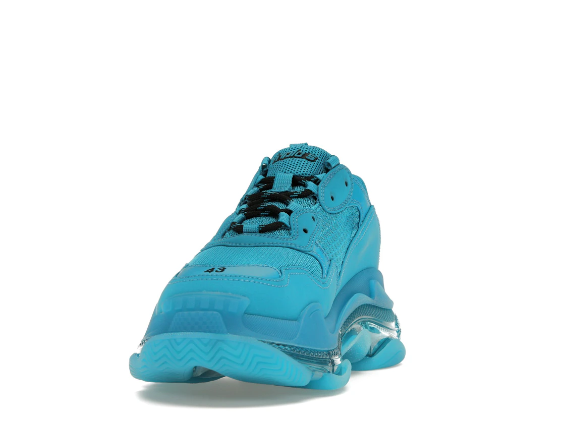 Vue 12 de Balenciaga Triple S Clear Sole Teal Blue