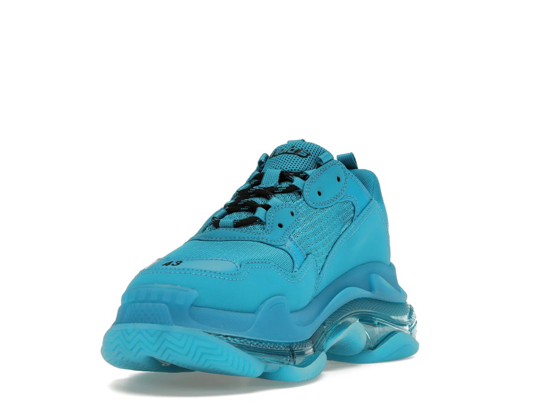 Vue 13 de Balenciaga Triple S Clear Sole Teal Blue