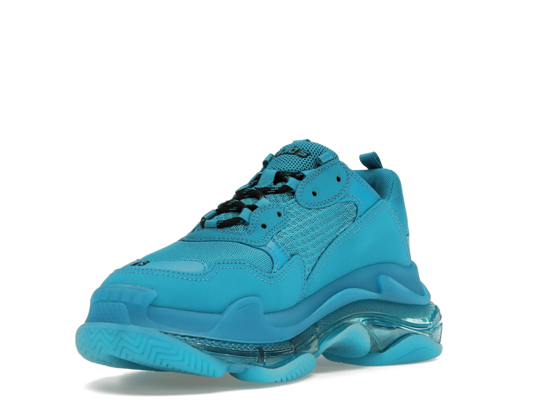 Vue 14 de Balenciaga Triple S Clear Sole Teal Blue