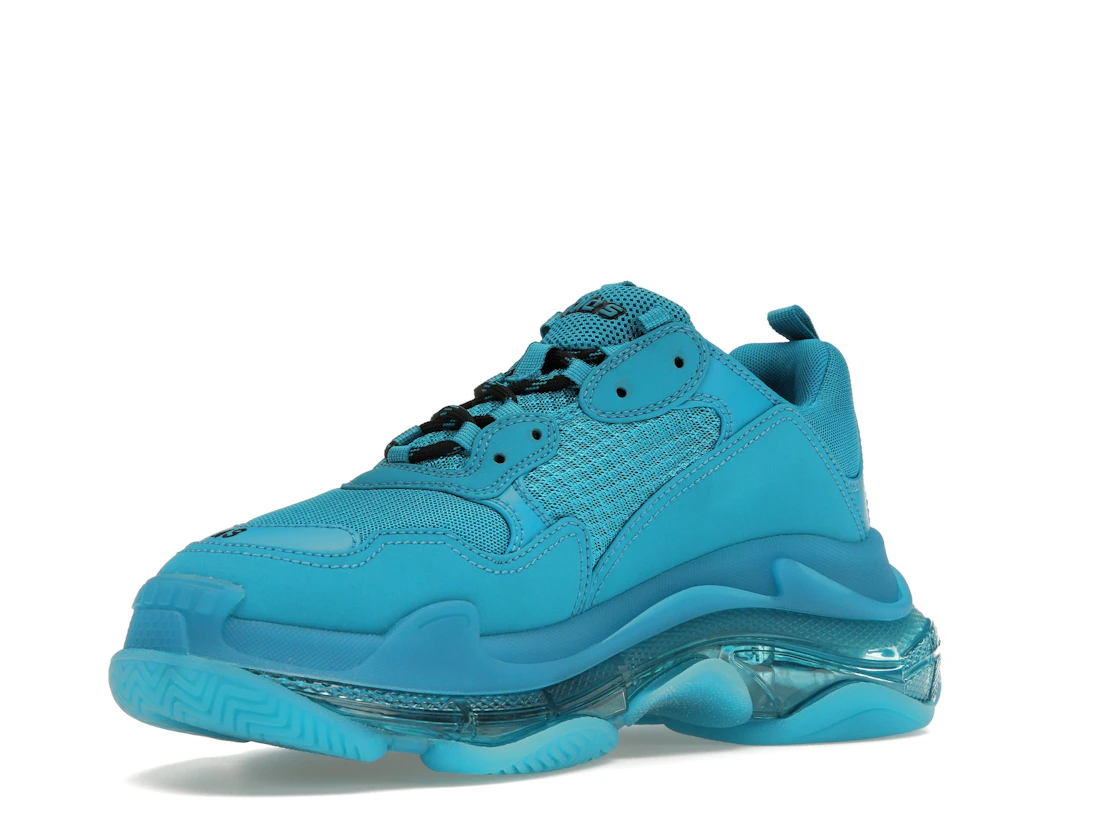 Vue 15 de Balenciaga Triple S Clear Sole Teal Blue
