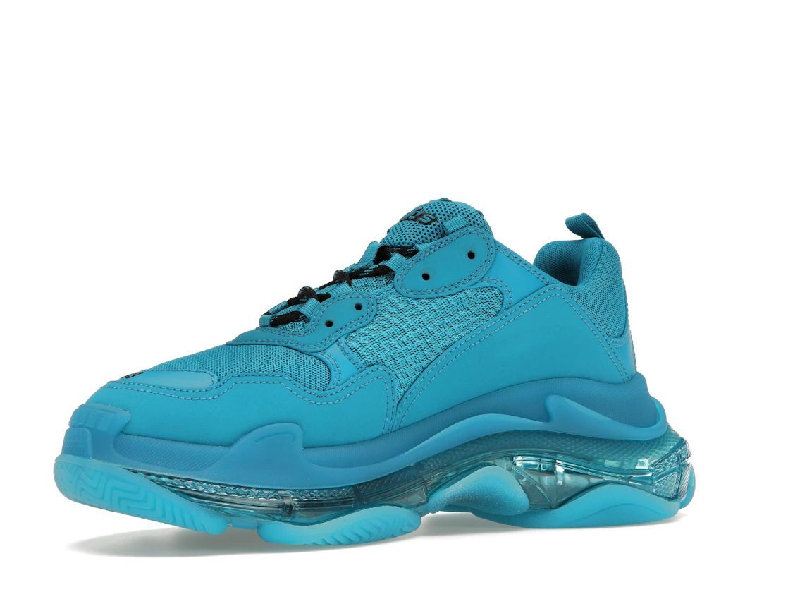 Vue 16 de Balenciaga Triple S Clear Sole Teal Blue