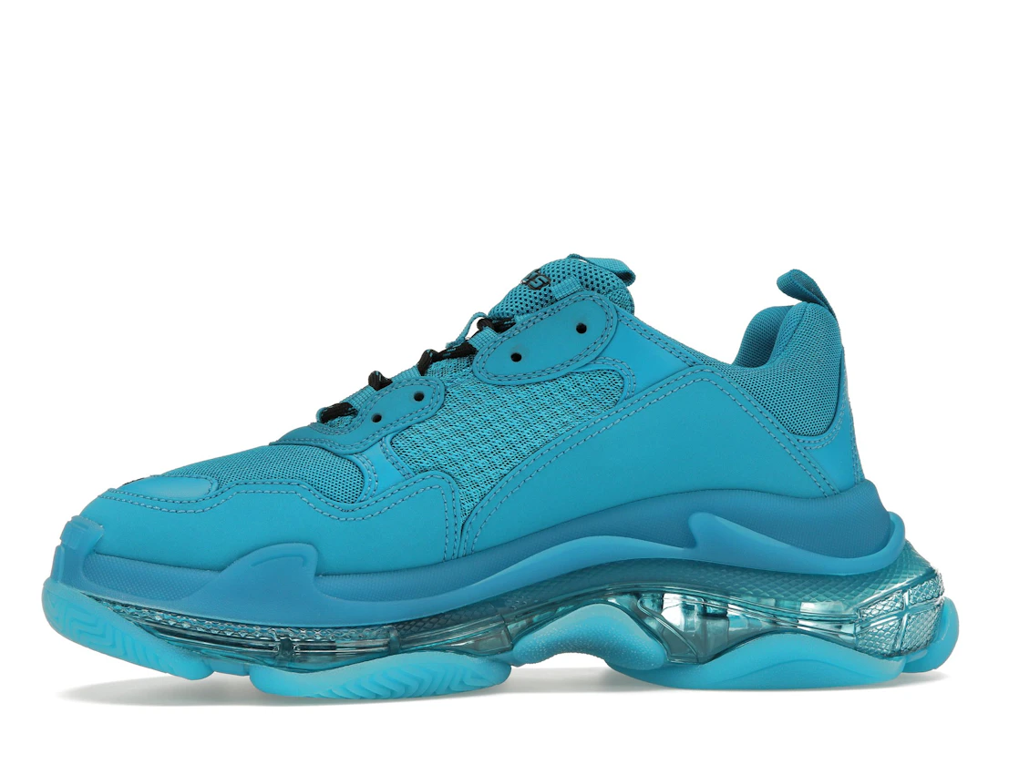 Vue 18 de Balenciaga Triple S Clear Sole Teal Blue