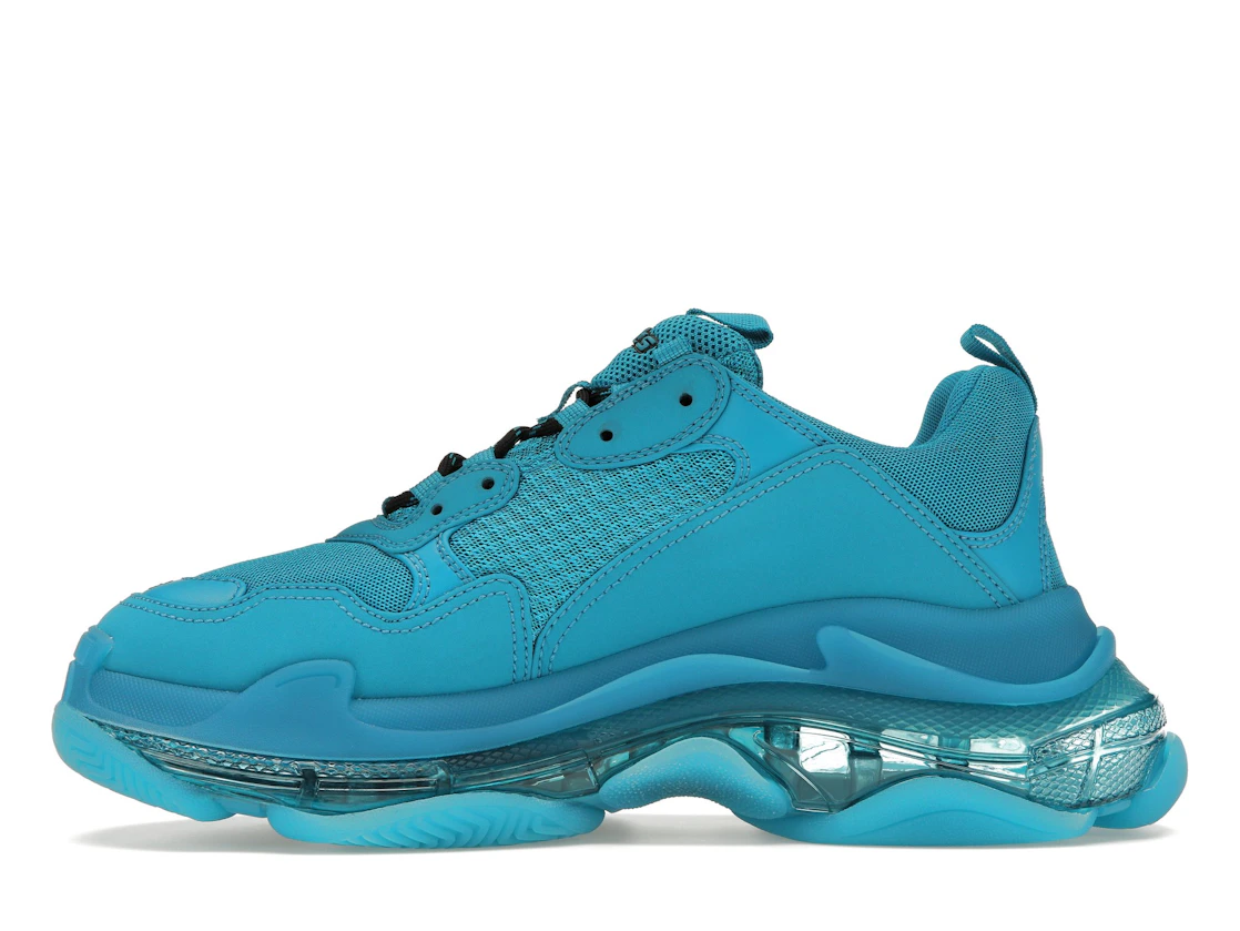 Vue 19 de Balenciaga Triple S Clear Sole Teal Blue