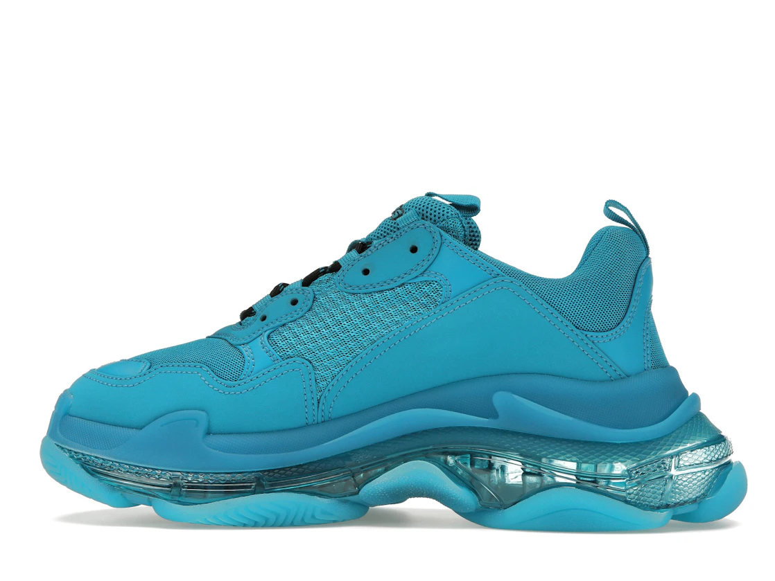 Vue 20 de Balenciaga Triple S Clear Sole Teal Blue
