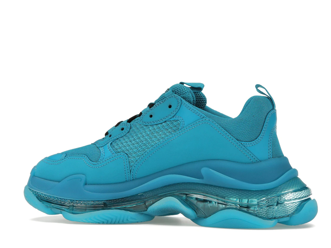 Vue 21 de Balenciaga Triple S Clear Sole Teal Blue