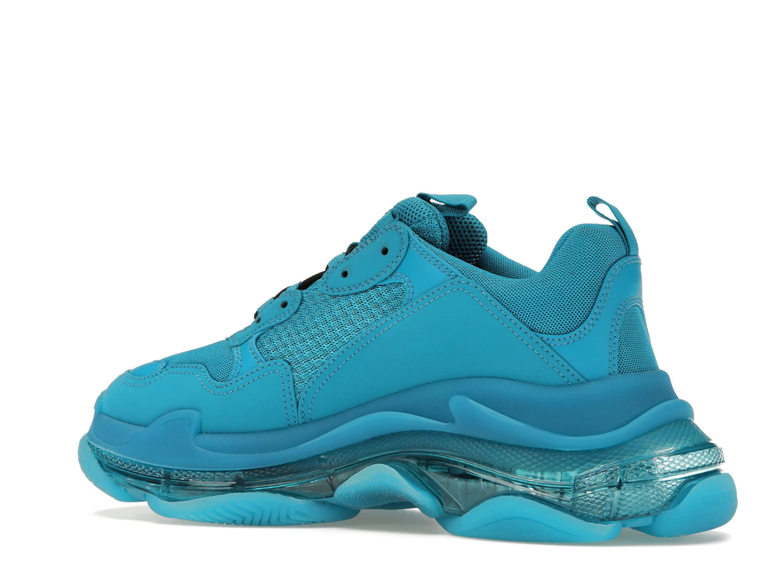 Vue 22 de Balenciaga Triple S Clear Sole Teal Blue