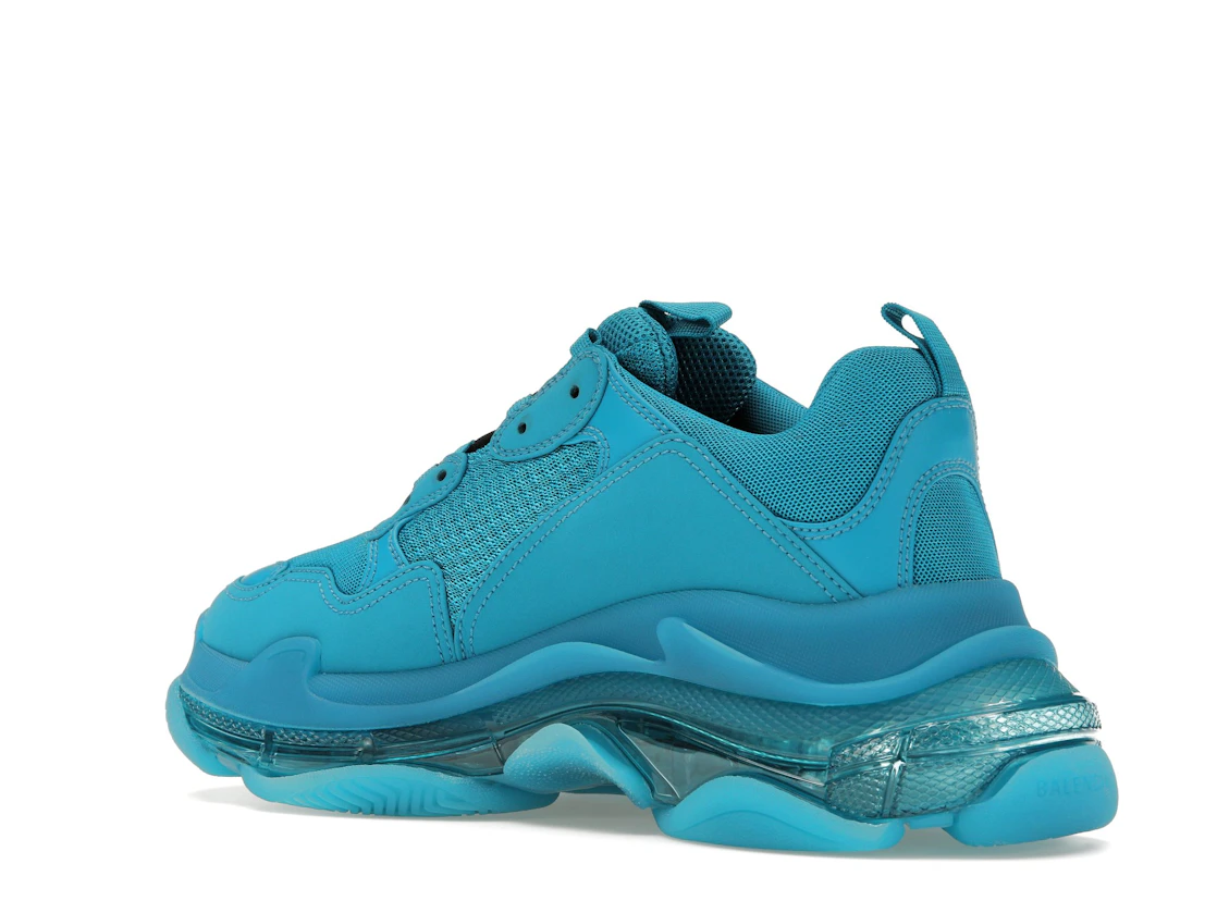 Vue 23 de Balenciaga Triple S Clear Sole Teal Blue