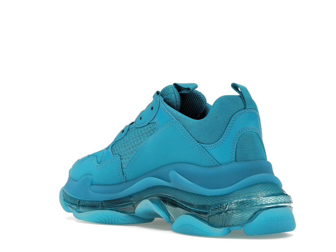 Vue 24 de Balenciaga Triple S Clear Sole Teal Blue