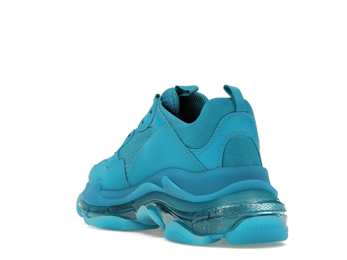 Vue 25 de Balenciaga Triple S Clear Sole Teal Blue