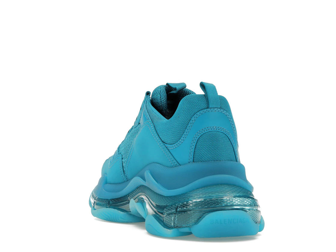 Vue 26 de Balenciaga Triple S Clear Sole Teal Blue
