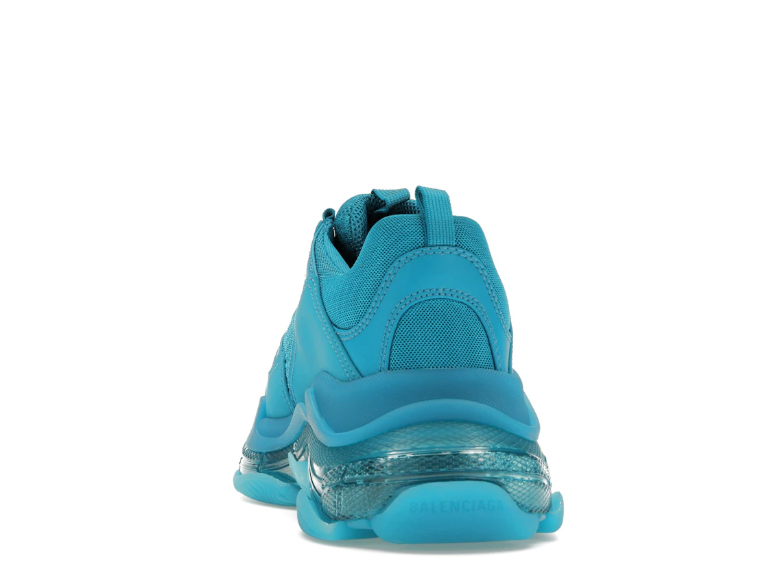 Vue 27 de Balenciaga Triple S Clear Sole Teal Blue