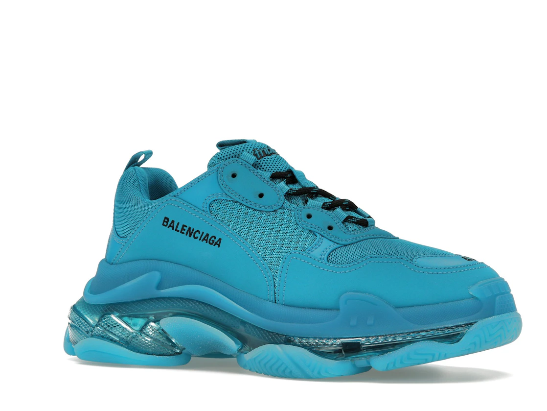 Vue 4 de Balenciaga Triple S Clear Sole Teal Blue